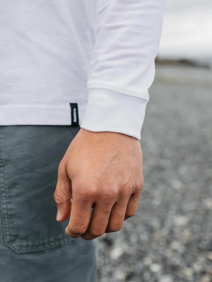 Finisterre TShirts Men Harlyn Long Sleeve TShirt White