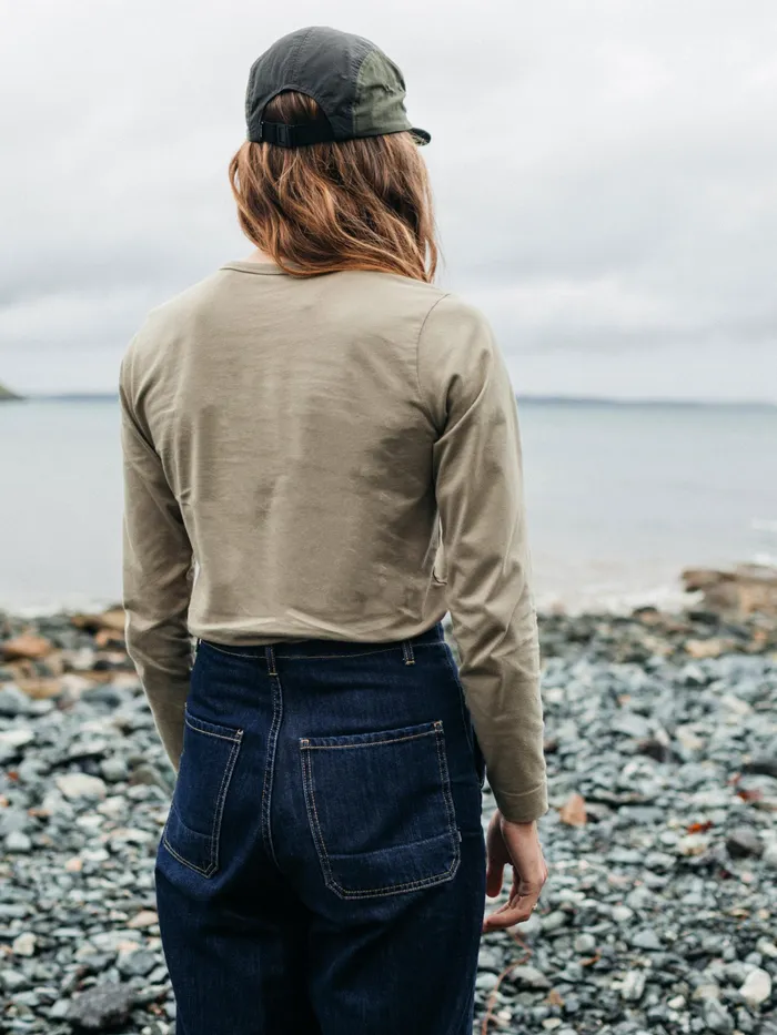 Finisterre Tops and TShirts Women Eldon Long Sleeve TShirt Willow Green