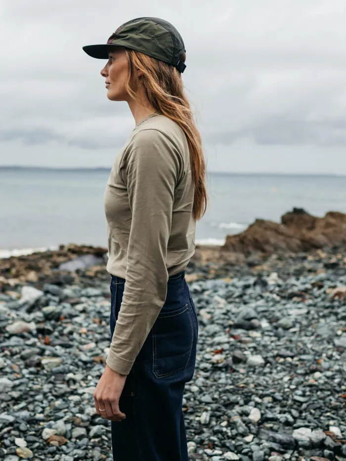 Finisterre Tops and TShirts Women Eldon Long Sleeve TShirt Willow Green