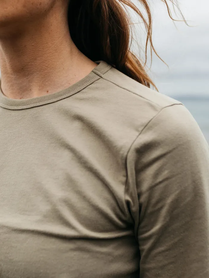 Finisterre Tops and TShirts Women Eldon Long Sleeve TShirt Willow Green