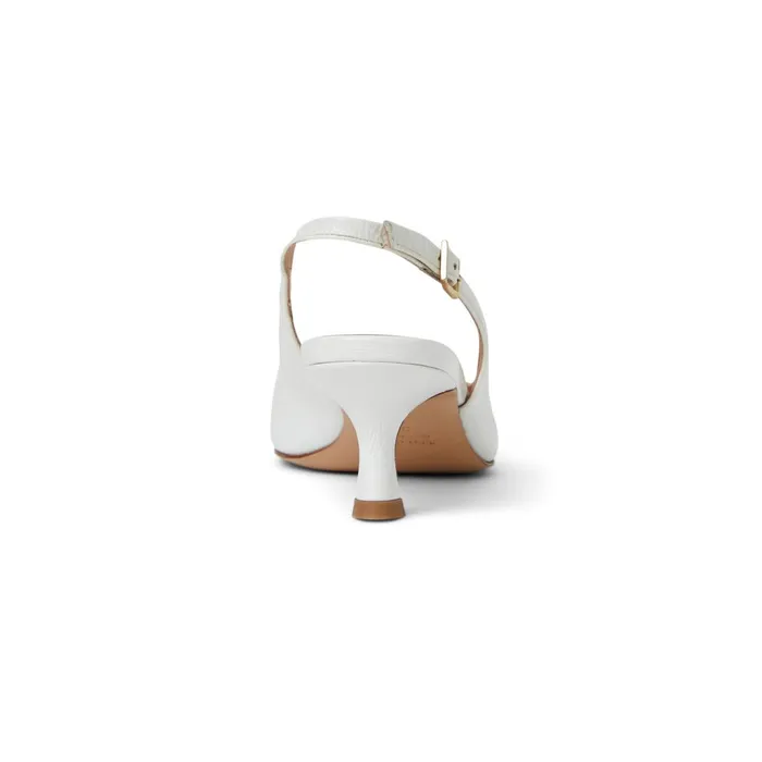 FIONA Slingback Pump WHITE CRINKLED PATENT Women Bruno Magli Heels