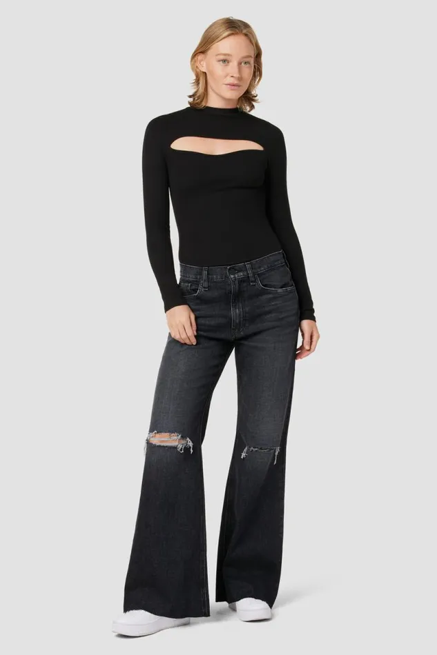 Flare Women Hudson Jeans Jodie HighRise Flare Jean Faded Noir Flare Women Hudson Jeans Jodie HighRise Flare Jean Faded Noir