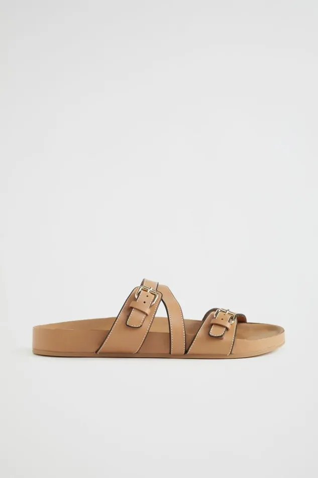 Flats Woman Seed Heritage Remi Buckle Slide Caramel