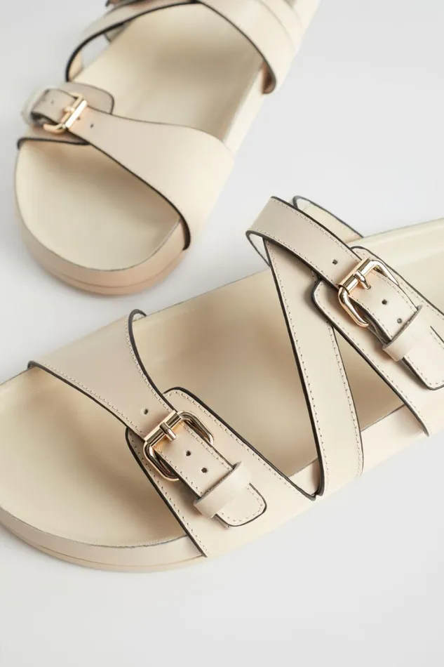 Flats Woman Seed Heritage Remi Buckle Slide Stone