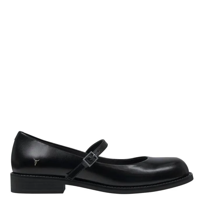 Flats Women Windsor Smith APHRODITE BLACK LEATHER FLATS