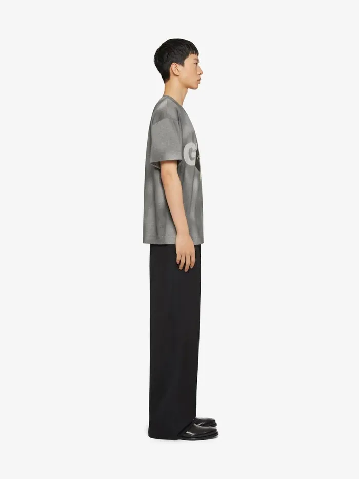 Flower Boxy Fit TShirt In Tie And Dye Cotton Black Men Givenchy TShirts