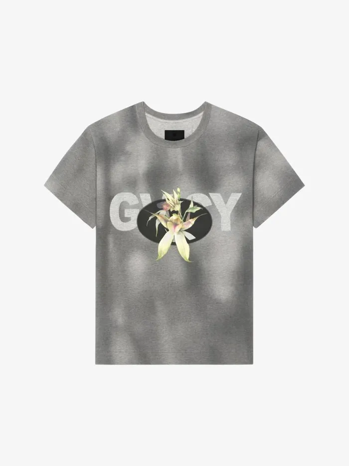 Flower Boxy Fit TShirt In Tie And Dye Cotton Black Men Givenchy TShirts