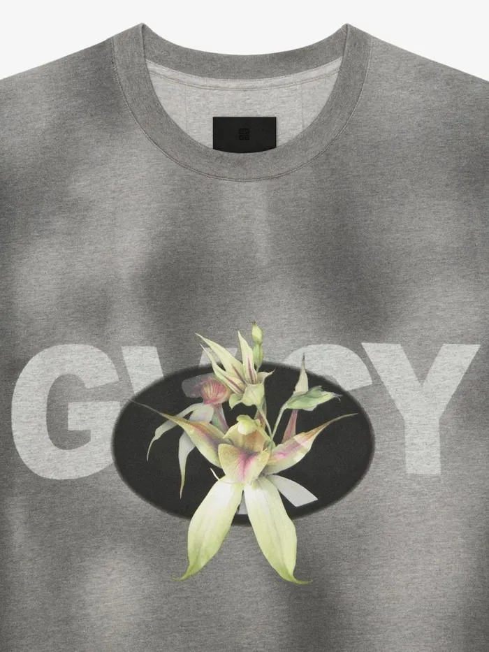 Flower Boxy Fit TShirt In Tie And Dye Cotton Black Men Givenchy TShirts