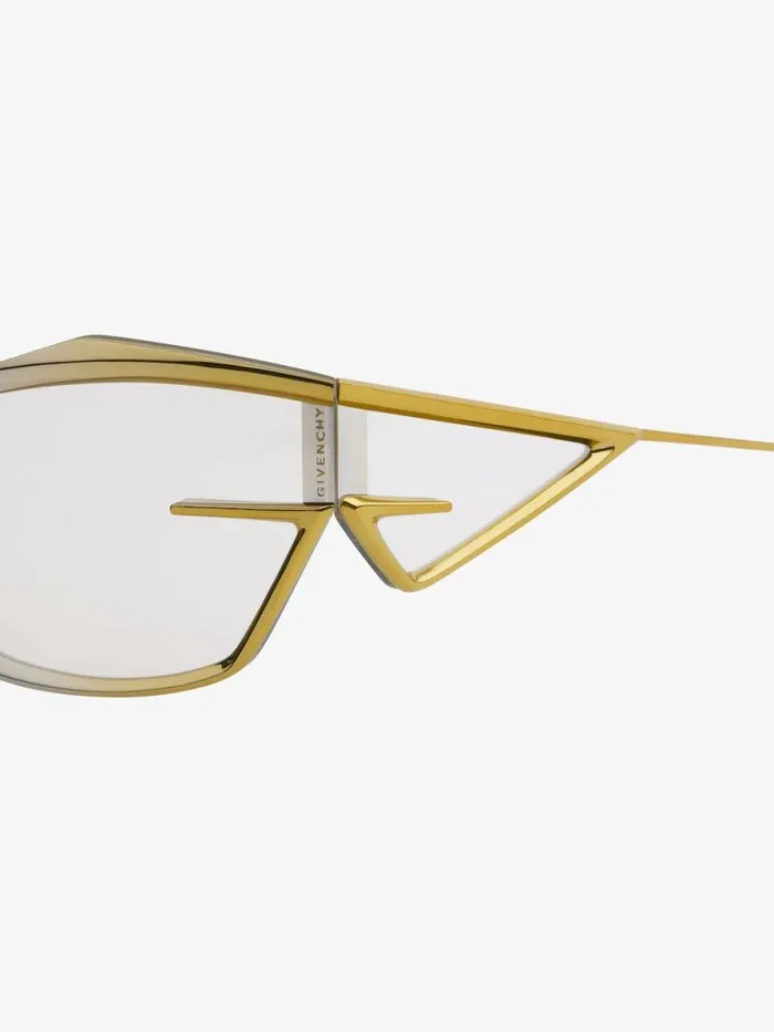 Giv Cut Unisex Sunglasses In Metal Dark Yellow WomenMen Givenchy Sunglasses