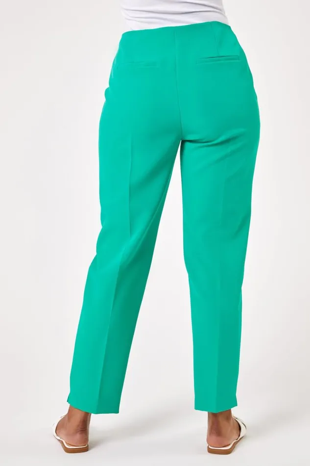 Green Petite Soft Jersey Tapered Trouser Women Roman Trousers