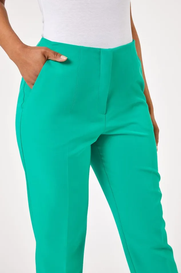 Green Petite Soft Jersey Tapered Trouser Women Roman Trousers