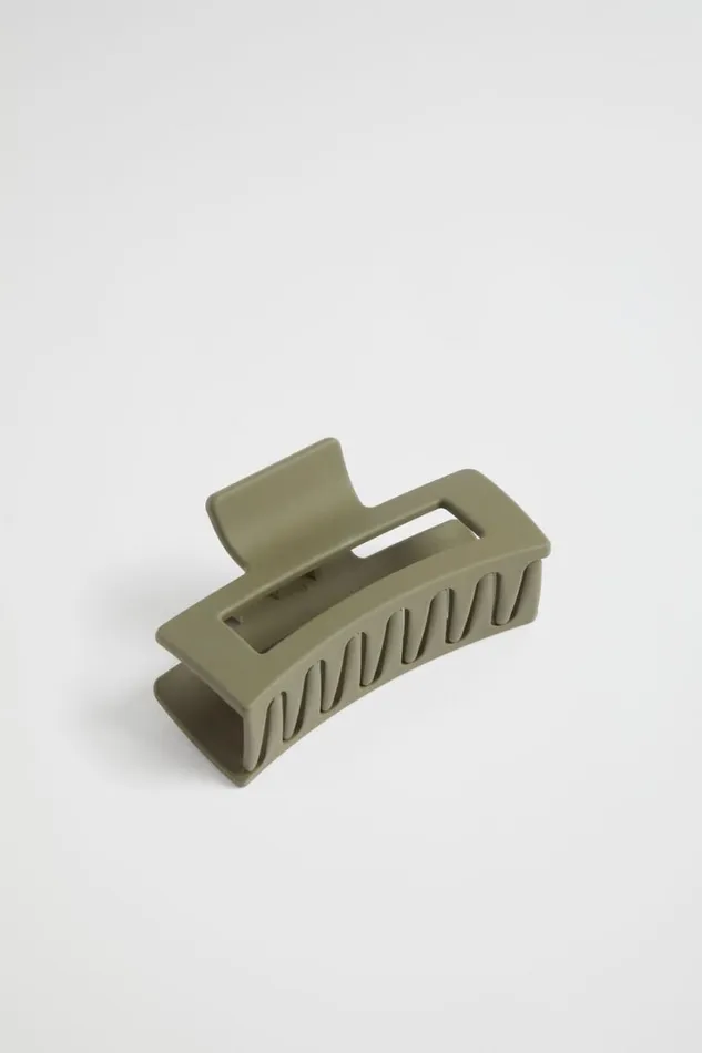 Hair Accessories Woman Seed Heritage Rectangle Hair Claw Smokey Olive