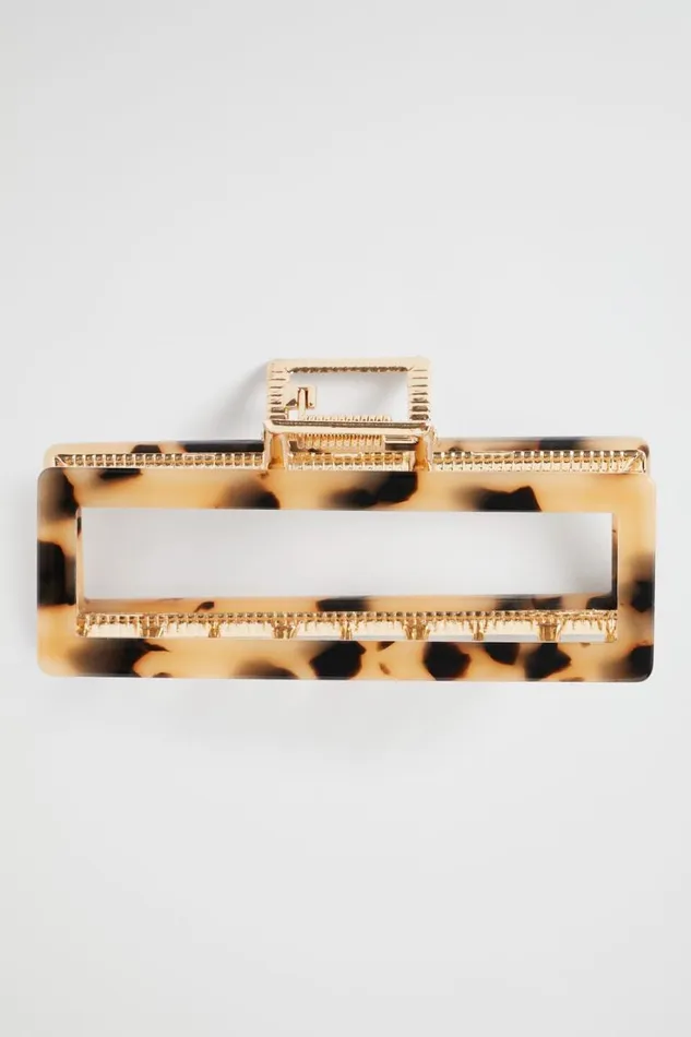 Hair Accessories Woman Seed Heritage Rectangle Resin Claw Milky Tort