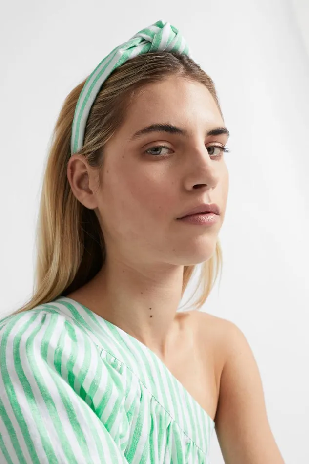 Hair Accessories Woman Seed Heritage Stripe Knot Headband Key Lime Stripe