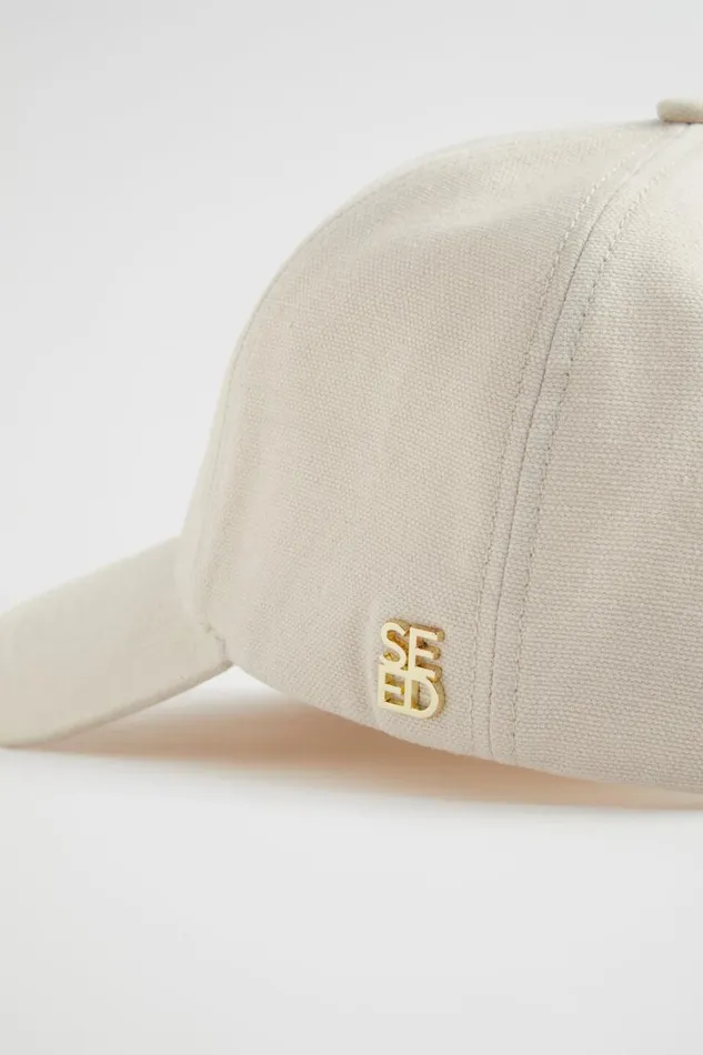 Hats and Gloves Woman Seed Heritage Logo Detail Cap Stone
