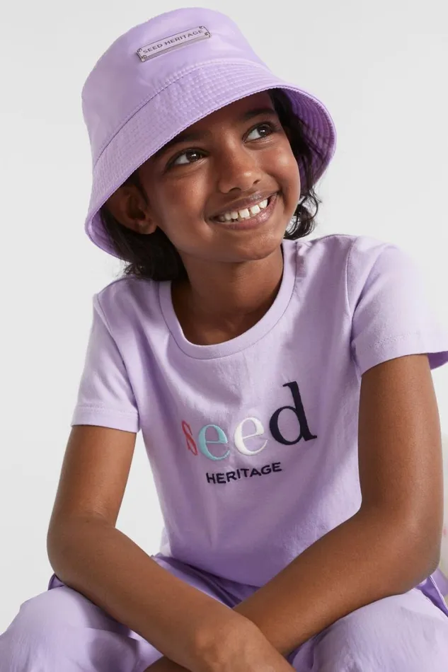 Hats Beanies and Caps Girl Seed Heritage Nylon Bucket Hat Lavender