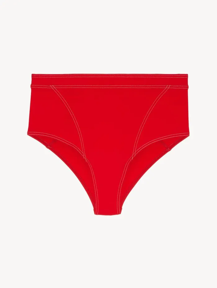 High Waisted Bikini Brief In Red Swim La Perla Bikinis