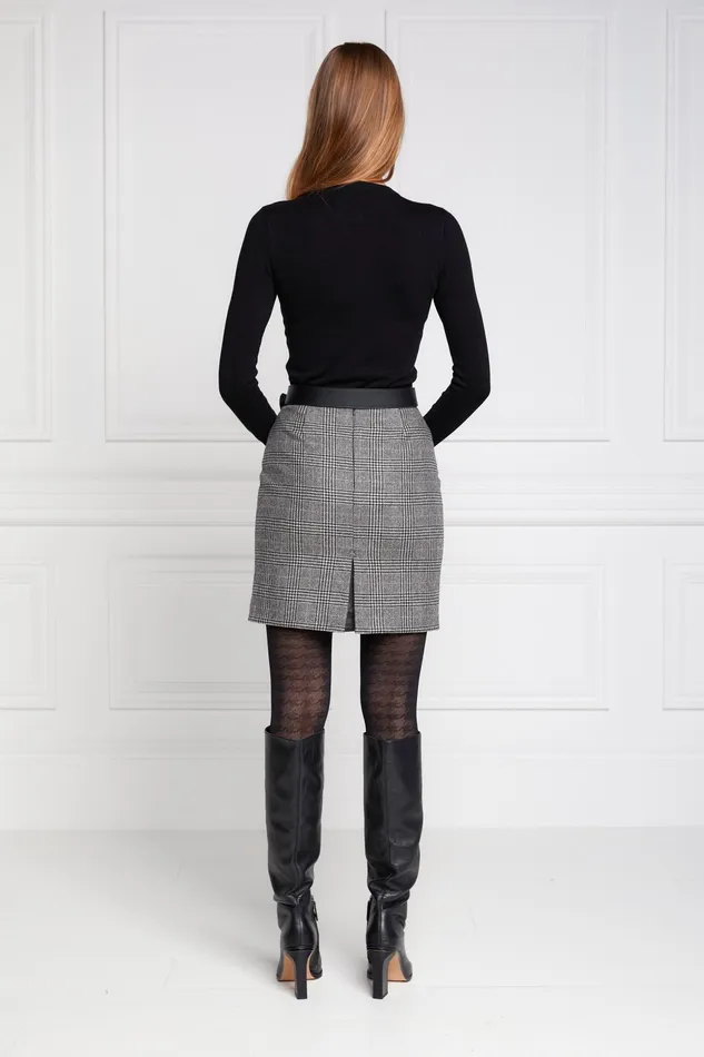 Holland Cooper Chelsea Skirt Prince Of Wales Black Women Tailoring Holland Cooper Chelsea Skirt Prince Of Wales Black Women Tailoring