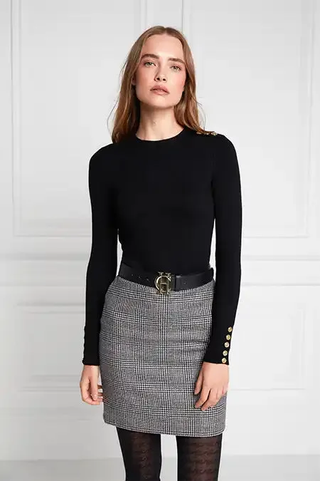 Holland Cooper Chelsea Skirt Prince Of Wales Black Women Tailoring Holland Cooper Chelsea Skirt Prince Of Wales Black Women Tailoring