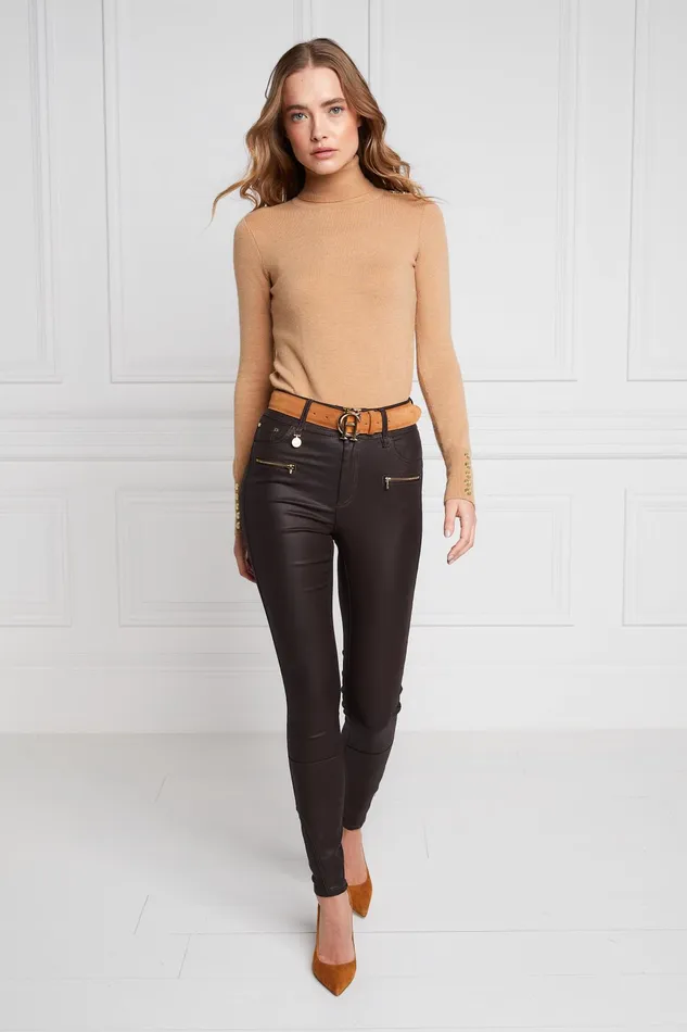 Holland Cooper Coated Jodhpur Jean Chocolate Women Jeans