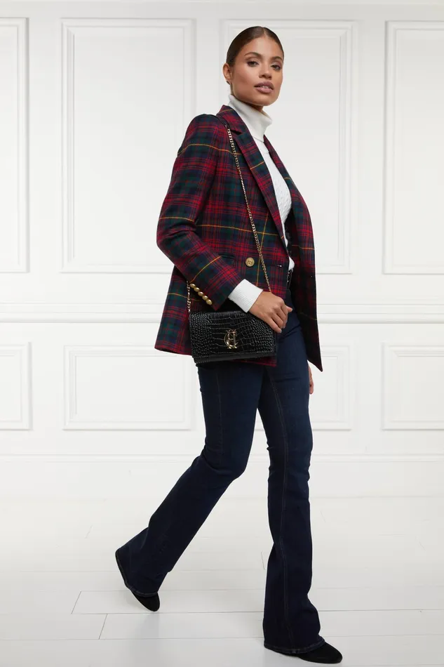 Holland Cooper Double Breasted Blazer Logan Tartan Women Tailoring
