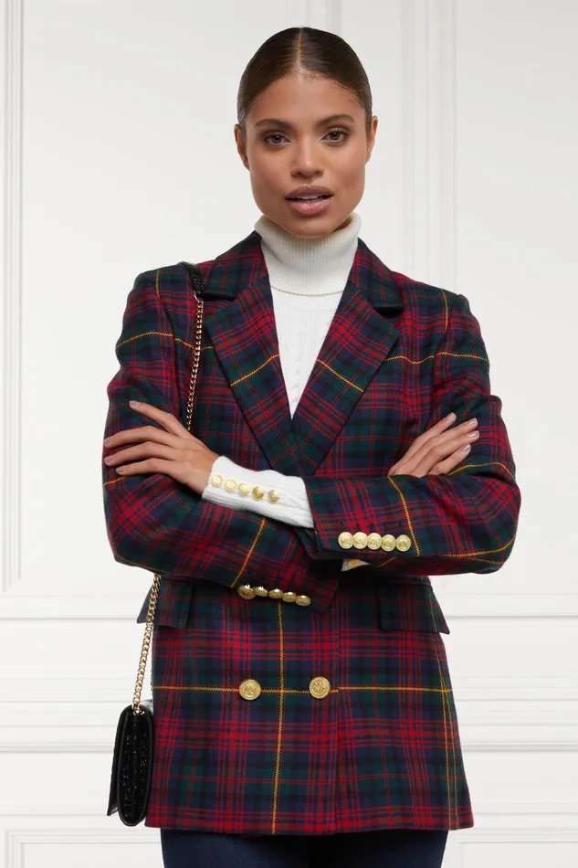 Holland Cooper Double Breasted Blazer Logan Tartan Women Tailoring