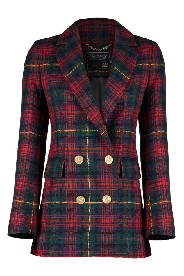 Holland Cooper Double Breasted Blazer Logan Tartan Women Tailoring