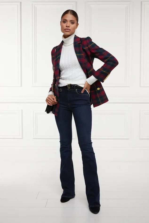 Holland Cooper Double Breasted Blazer Logan Tartan Women Tailoring