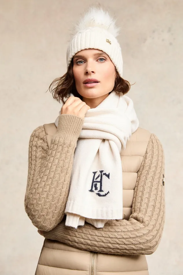 Holland Cooper Elle Scarf Ecru Women Scarves