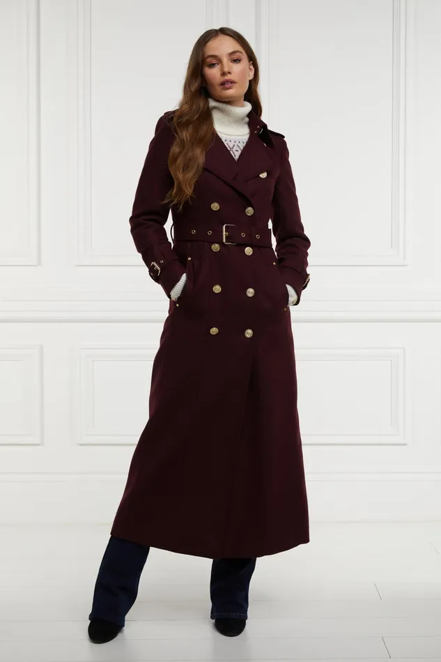 Holland Cooper Full Length Marlborough Trench Coat Mulberry Women Tailoring