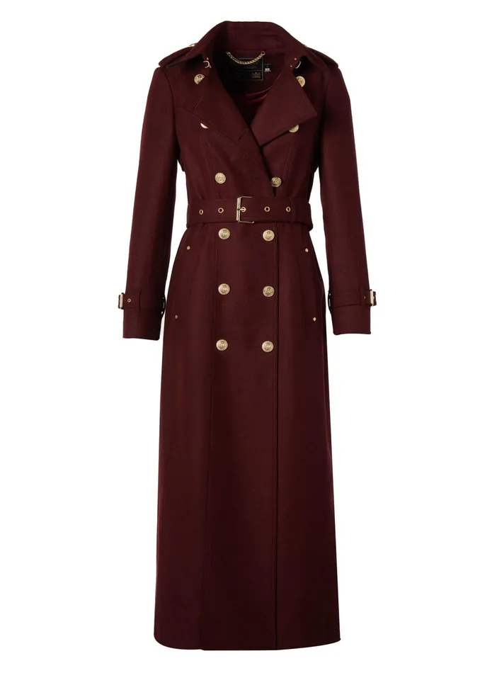 Holland Cooper Full Length Marlborough Trench Coat Mulberry Women Tailoring