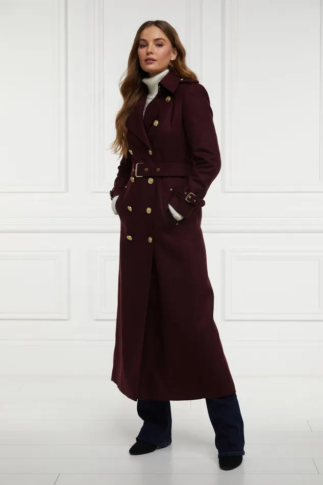 Holland Cooper Full Length Marlborough Trench Coat Mulberry Women Tailoring