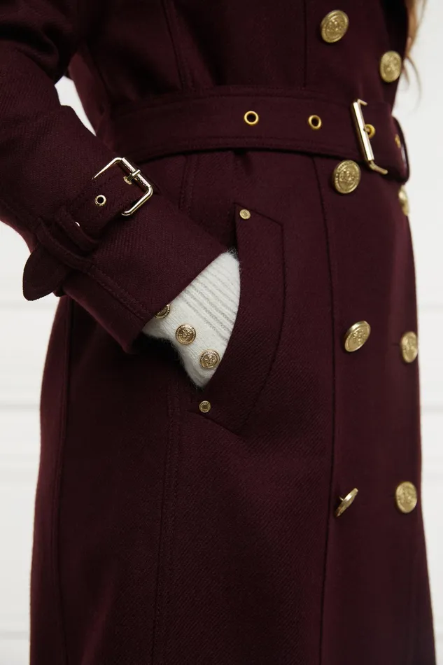 Holland Cooper Full Length Marlborough Trench Coat Mulberry Women Tailoring