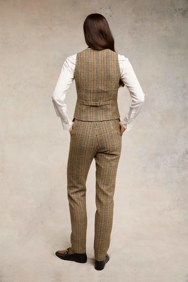 Holland Cooper Hampton Waistcoat Hailes Green Tweed Women Waistcoats