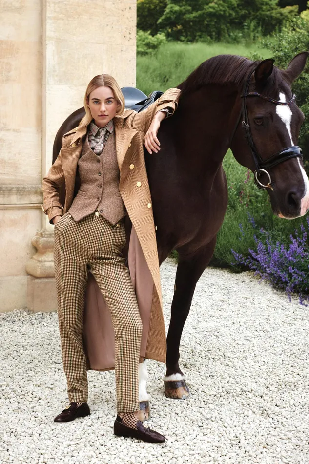 Holland Cooper Hampton Waistcoat Large Scale Brown Herringbone Women Waistcoats