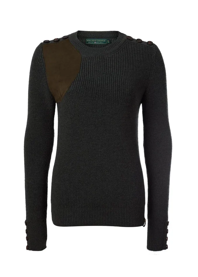 Holland Cooper Heritage Crew Neck Knit Forest Marl Women Knitwear Holland Cooper Heritage Crew Neck Knit Forest Marl Women Knitwear