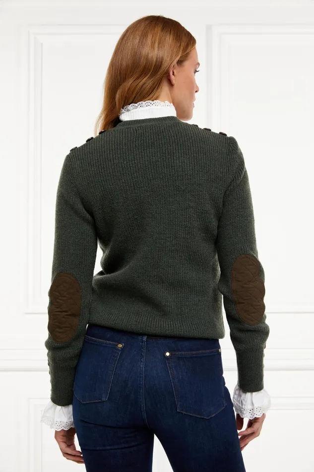 Holland Cooper Heritage Crew Neck Knit Forest Marl Women Knitwear Holland Cooper Heritage Crew Neck Knit Forest Marl Women Knitwear