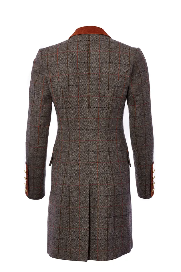 Holland Cooper Kempton Coat Mid Blue Check Women Tailoring