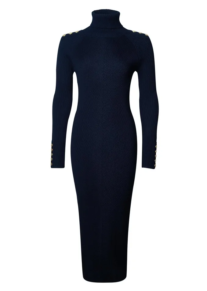 Holland Cooper Kensington Midi Jumper Dress Ink Navy Women Dresses Holland Cooper Kensington Midi Jumper Dress Ink Navy Women Dresses