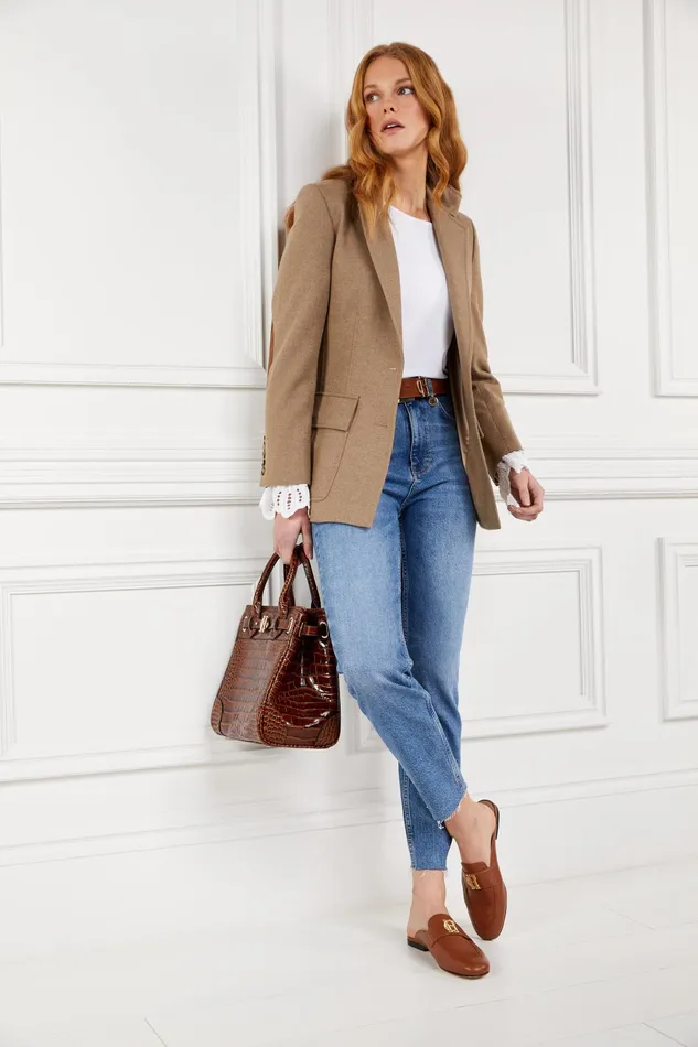Holland Cooper Kingston Loafer Tan Leather Women Loafers