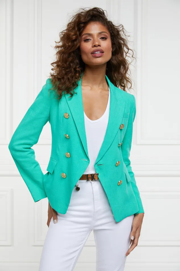 Holland Cooper Knightsbridge Blazer Jade Linen Women Tailoring