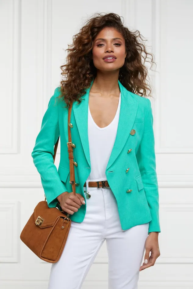 Holland Cooper Knightsbridge Blazer Jade Linen Women Tailoring