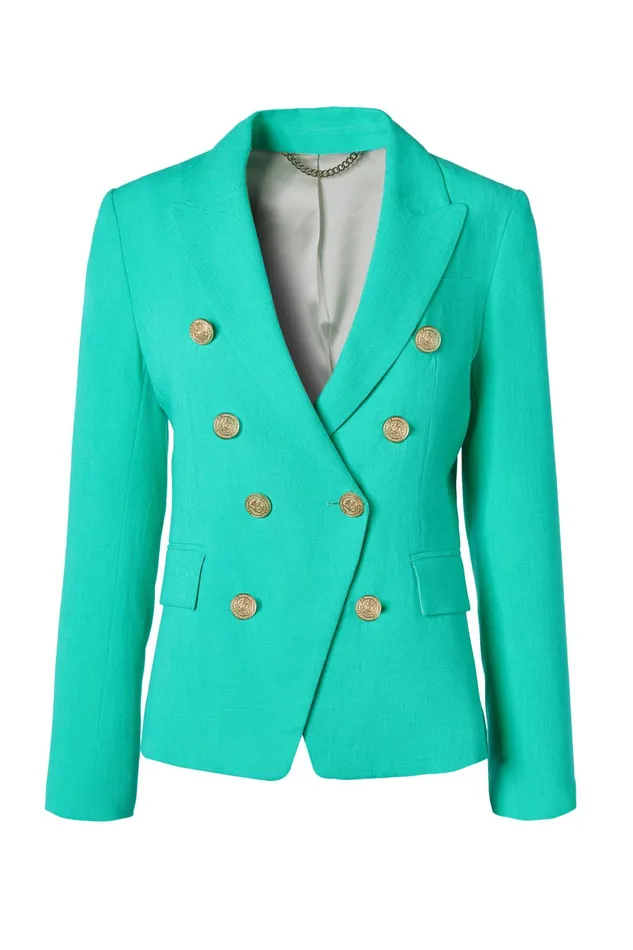Holland Cooper Knightsbridge Blazer Jade Linen Women Tailoring