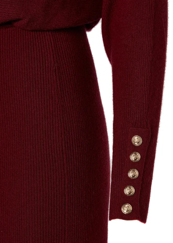 Holland Cooper Leyla Knitted Dress Wine Women Dresses Holland Cooper Leyla Knitted Dress Wine Women Dresses
