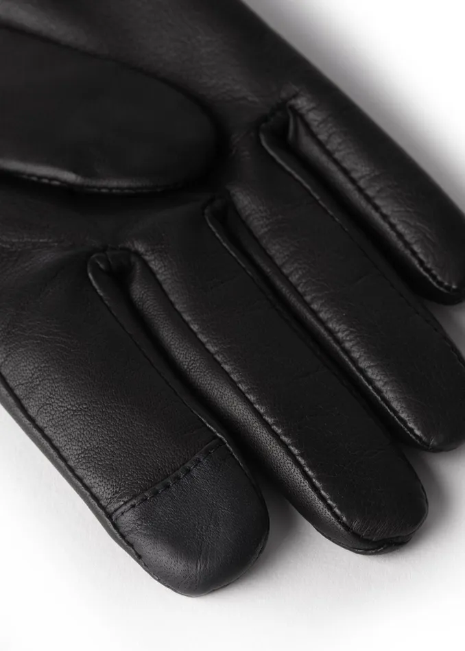 Holland Cooper Monogram Leather Gloves Black Women Gloves