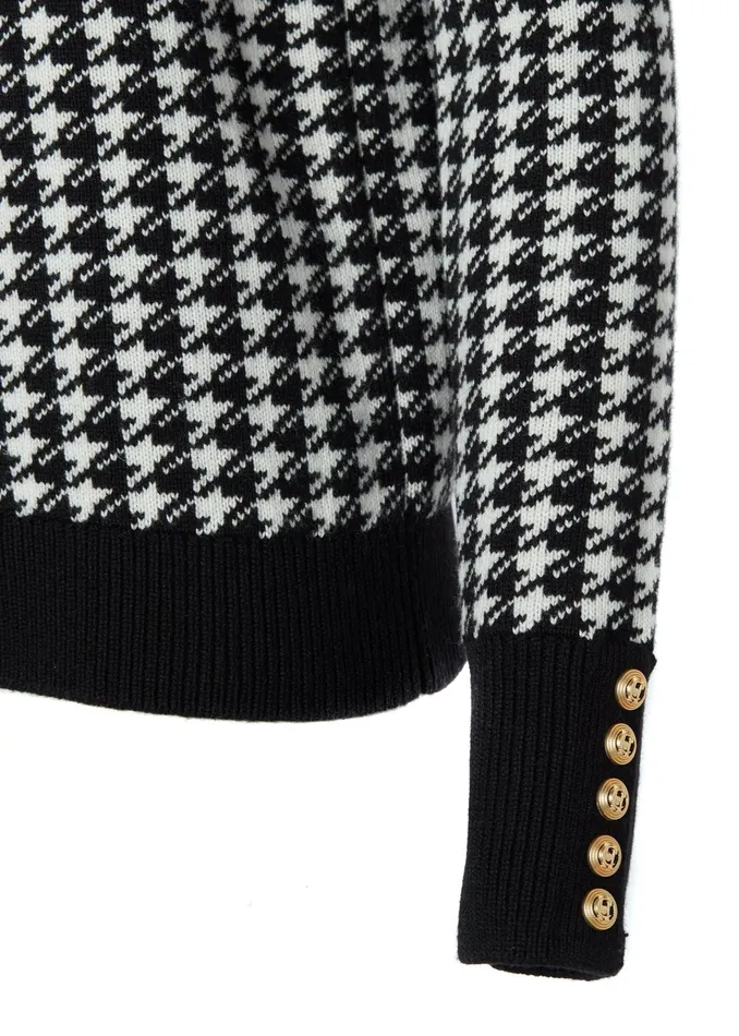 Holland Cooper Panel Crew Neck Knit Black Women Knitwear Holland Cooper Panel Crew Neck Knit Black Women Knitwear