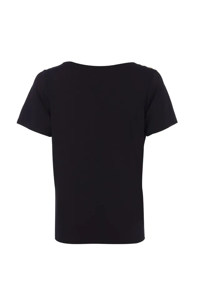 Holland Cooper Relax Fit VNeck Tee Black Women Tees Holland Cooper Relax Fit VNeck Tee Black Women Tees