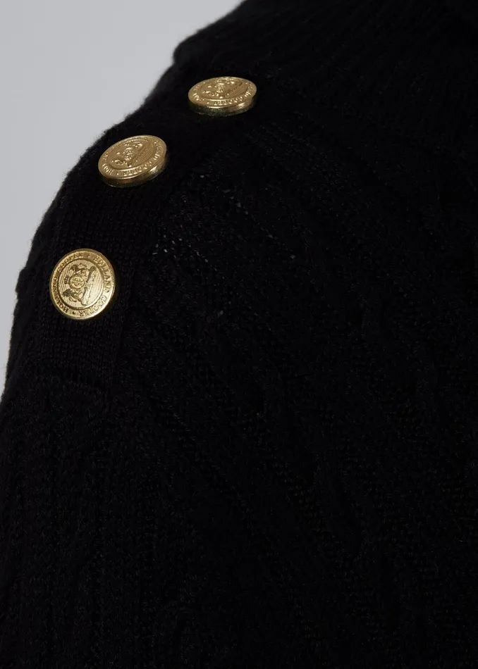 Holland Cooper Seattle Roll Neck Cable Knit Black Women Knitwear Holland Cooper Seattle Roll Neck Cable Knit Black Women Knitwear