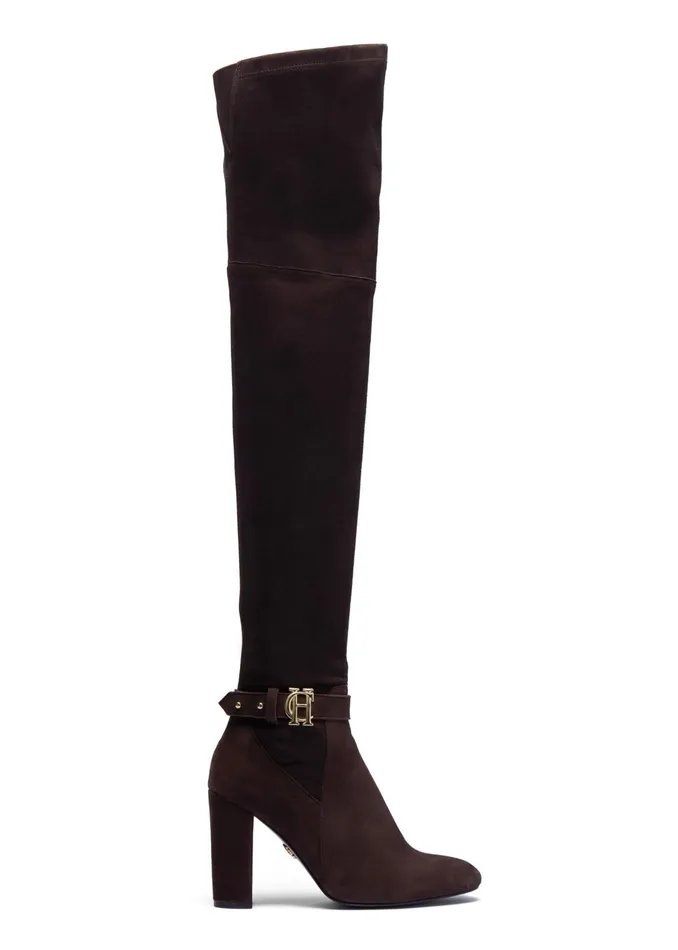 Holland Cooper Sloane Over The Knee Boot Chocolate Women Boots