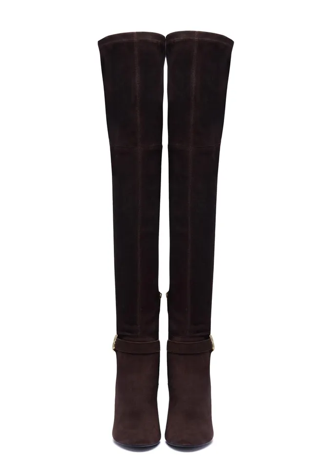 Holland Cooper Sloane Over The Knee Boot Chocolate Women Boots Holland Cooper Sloane Over The Knee Boot Chocolate Women Boots